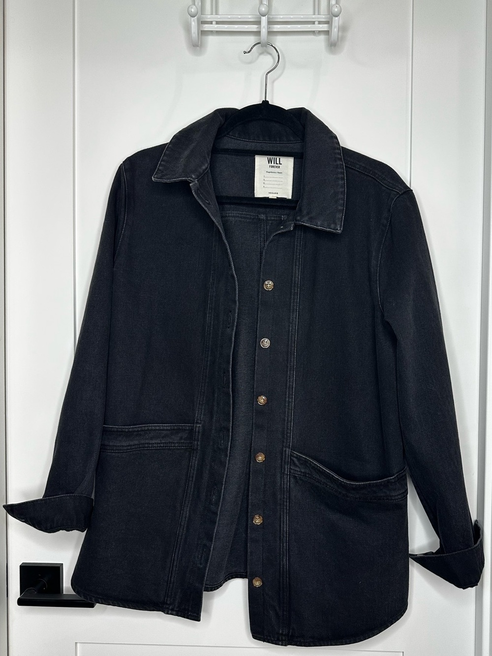 Sezane WILL Black Button-Up Chore Jacket